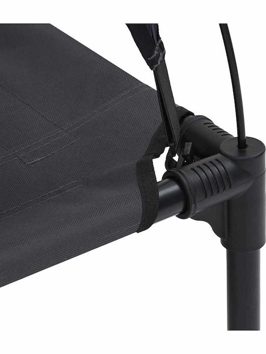 vidaXL Υπερυψωμένο Κρεβάτι Σκύλου Μαύρο 62x61εκ.