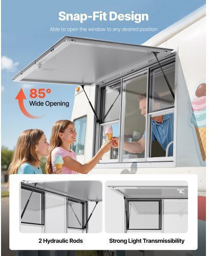 Vevor 152x92 Cm Concession Stand Serving Window Food Truck Service Awning