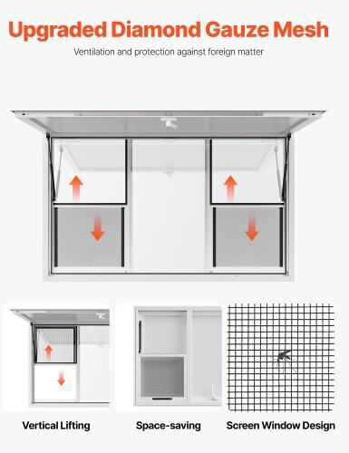 Vevor 152x92 Cm Concession Stand Serving Window Food Truck Service Awning