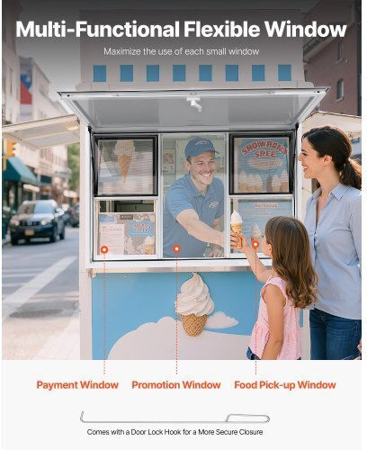 Vevor 152x92 Cm Concession Stand Serving Window Food Truck Service Awning