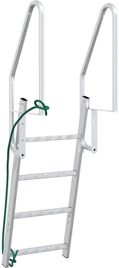 vidaXL 4 Steps Folding Boat Ladder