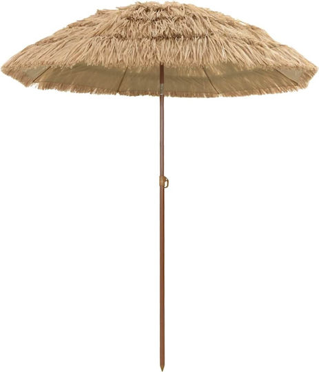 vidaXL Folding Beach Umbrella Diameter 1.6m Beige