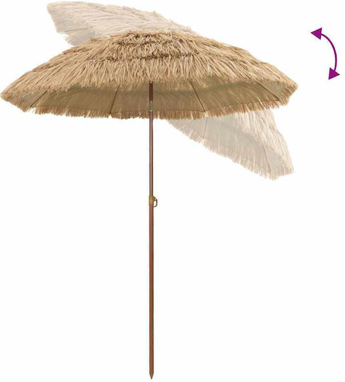 vidaXL Folding Beach Umbrella Diameter 1.6m Beige