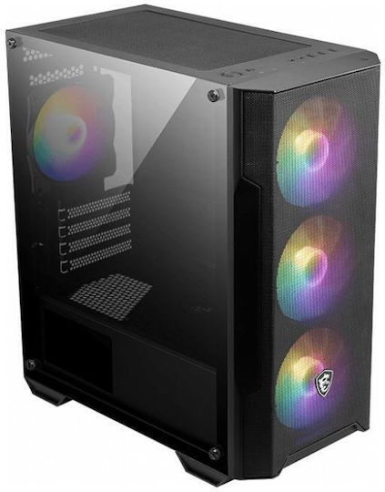 MSI MAG Forge M100A Gaming Micro Tower Carcasă PC cu Deschidere Laterală și Sistem Iluminare RGB Sursă De Alimentare 600W
