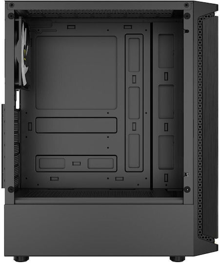 Aura GC8 Геймърско бюро Midi Tower Компютърна кутия със страничен прозорец и ARGB осветление Черен