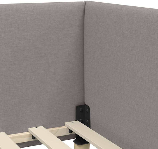 Κρεβάτι Μονό για Στρώμα 90x190cm Taupe Κρεβάτι Μονό για Στρώμα 90x190cm Taupe