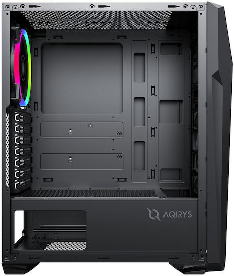 Aqirys Canopus Gaming Midi Tower Κουτί Υπολογιστή με Πλαϊνό Παράθυρο και RGB Φωτισμό Μαύρο