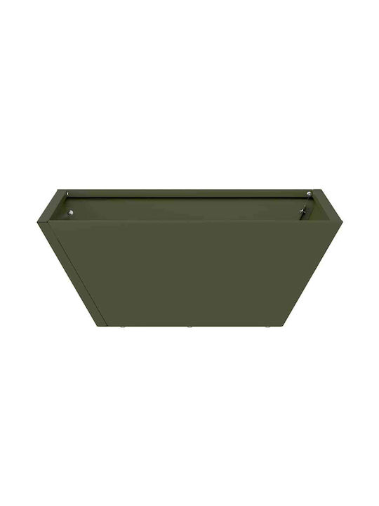 Vidaxl Metal Planter Olive Metal 40 x 40 x 15 cm Rectangular Olive