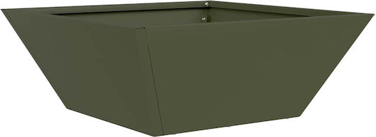 Vidaxl Metal Planter Olive Metal 40 x 40 x 15 cm Rectangular Olive
