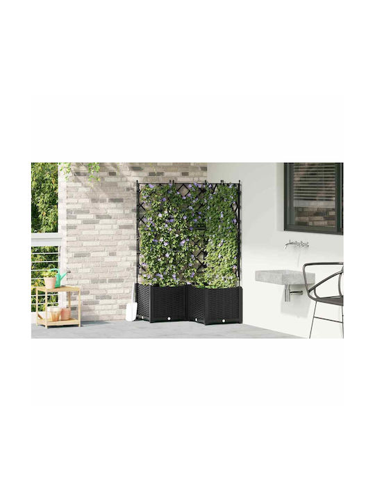 Garden Planter Grid 3 Pcs Black 80x80x143 cm