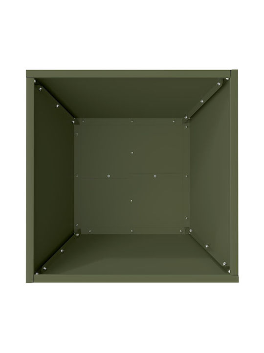 Vidaxl Metal Planter Olive Metal 40 x 40 x 15 cm Rectangular Olive
