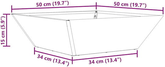 vidaXL Γλάστρα Μεταλλική Ελιά 50x50x15εκ.
