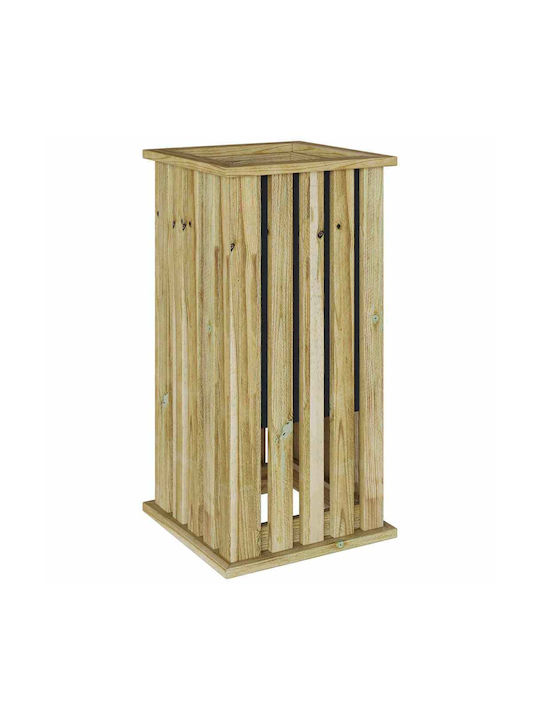 vidaXL Саксия За Цветя Дървена Кафява 33x33x65см