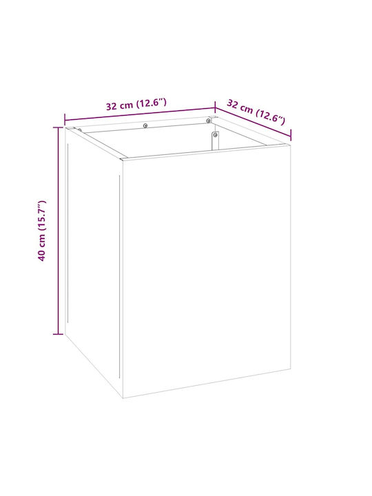 vidaXL Topf Metallisch Charcoal 50x32x40cm.