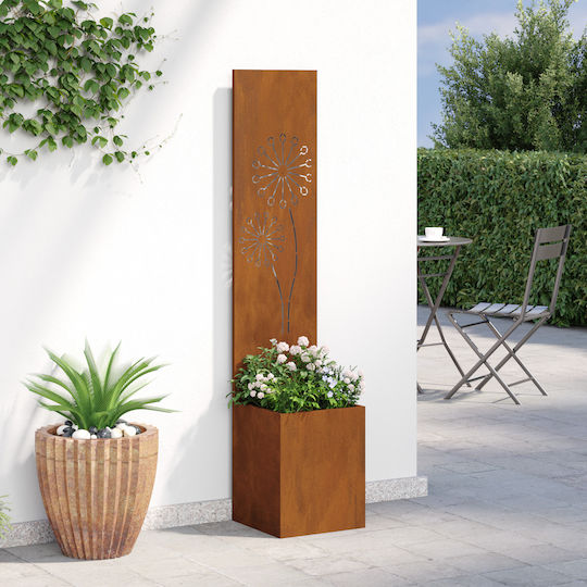 vidaXL Γλάστρα Μεταλλική Rusty 32x140εκ.