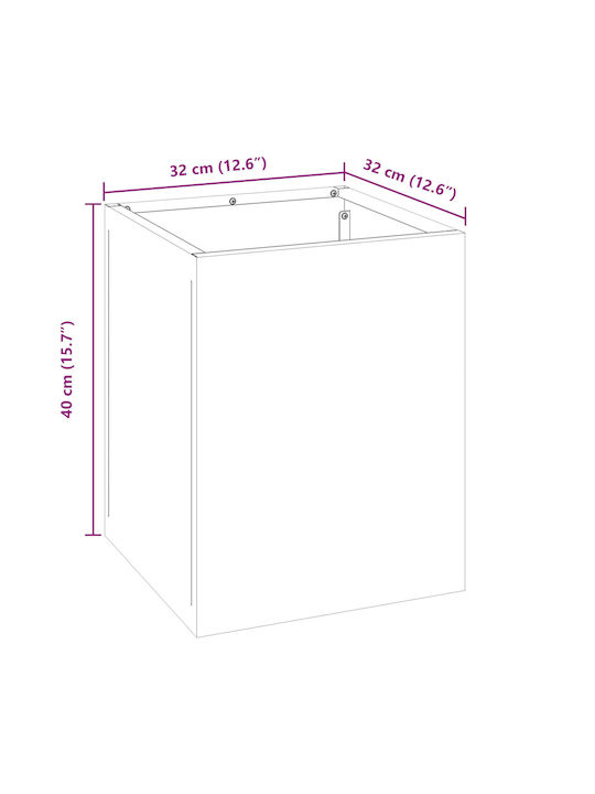 vidaXL Topf Metallisch Olive Color 50x32x40cm.