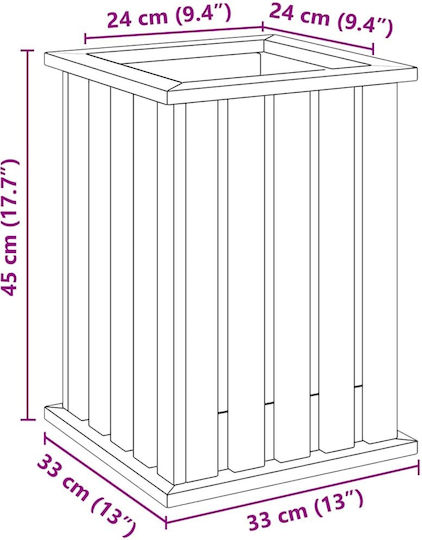 vidaXL Pot Wooden 33x33x45cm.