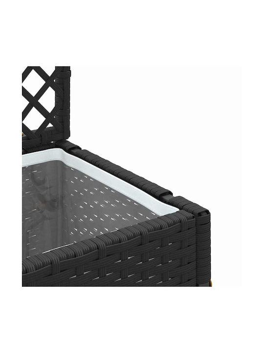 vidaXL Planter Box Din Plastic Negru 35x30x135 cm