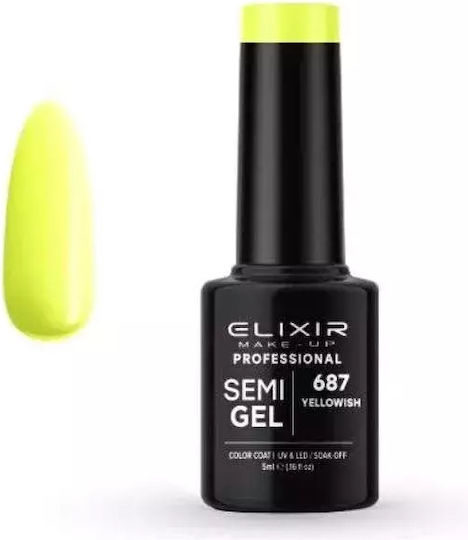 Elixir Semi Gel Ημιμόνιμο Βερνίκι Νυχιών Yellowish 687 5ml