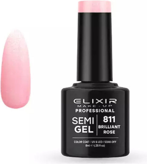 Elixir Semi Gel Semipermanent Lac de Unghii 811 cu Glitter 8ml 1buc