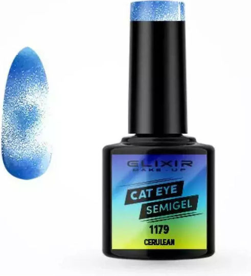 Elixir Semi Gel Хибриден Лак за Нокти Cerulean Котешко око 8мл 1бр