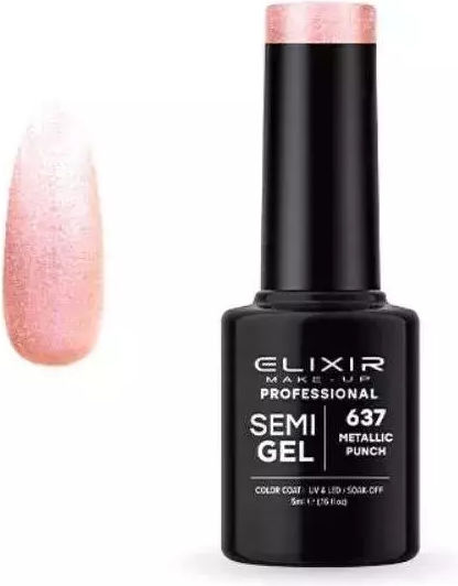 Elixir Semi Gel Ημιμόνιμο Βερνίκι Νυχιών 637 Metallic Punch 5ml