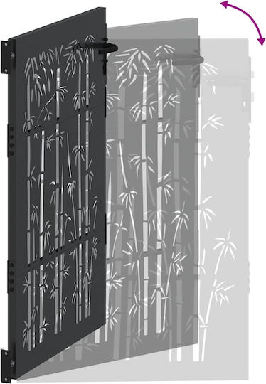 vidaXL Poartă de Gard din Bambus în Culoarea Negru 1.25x1.05m