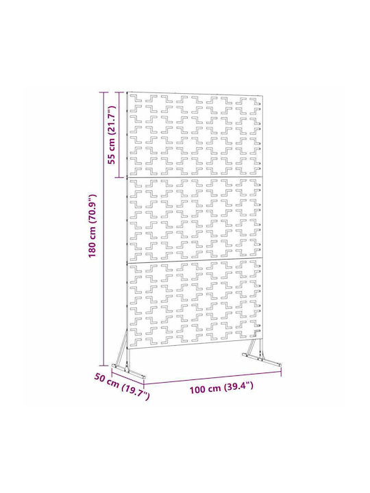 vidaXL Raumteiler Metall 100x180cm