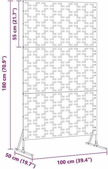 vidaXL Raumteiler Metall mit 1 Paneel 100x180cm