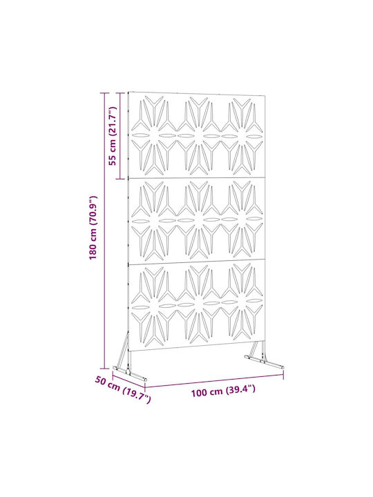 vidaXL Raumteiler Metall 100x180cm