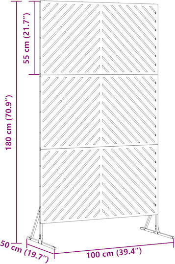 vidaXL Separatoare De Cameră Metalic Cu 1 Foaie 100x180cm