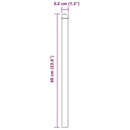 vidaXL Träger für Gartenzaun aus Stahl 60cm 2Stück Gray