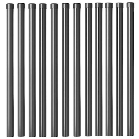 vidaXL Träger für Gartenzaun aus Stahl 70cm 12Stück Gray