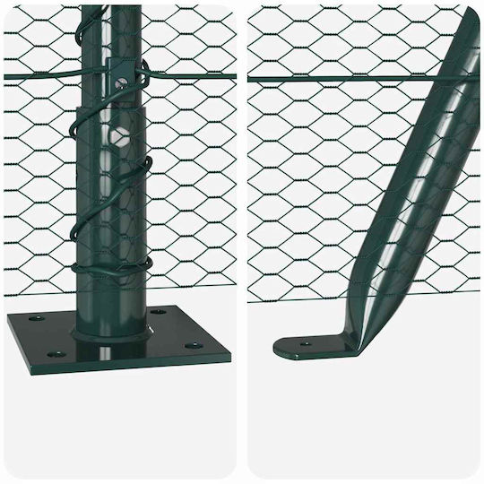 vidaXL Material pentru Împrejmuire Grădină din Oțel 50x50buc 1buc Green