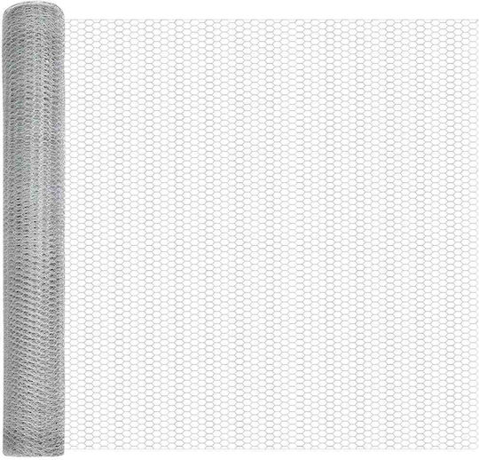 vidaXL Wire Fencing with PVC Coating Silver 1x50m