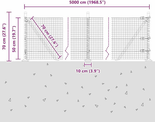 vidaXL Wire Fencing Green 0.5x50m
