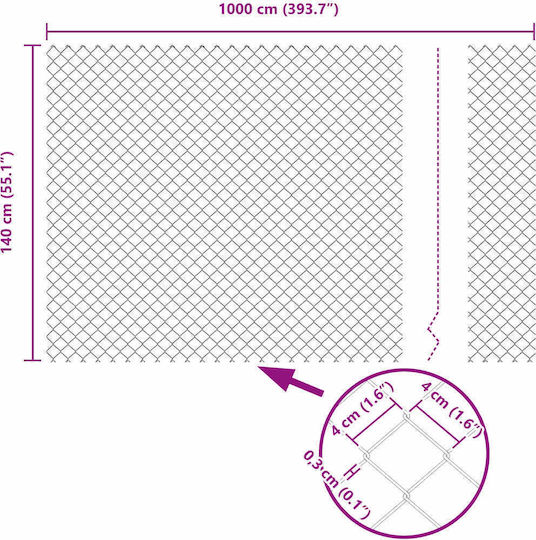 vidaXL Συρματόπλεγμα με Επικάλυψη PVC Σετ Πράσινο 1.4x1.4m