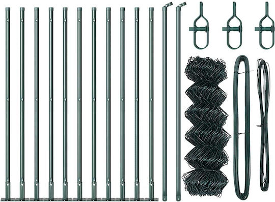 vidaXL Wire Fencing Galvanized Set Silver 0.6x25m