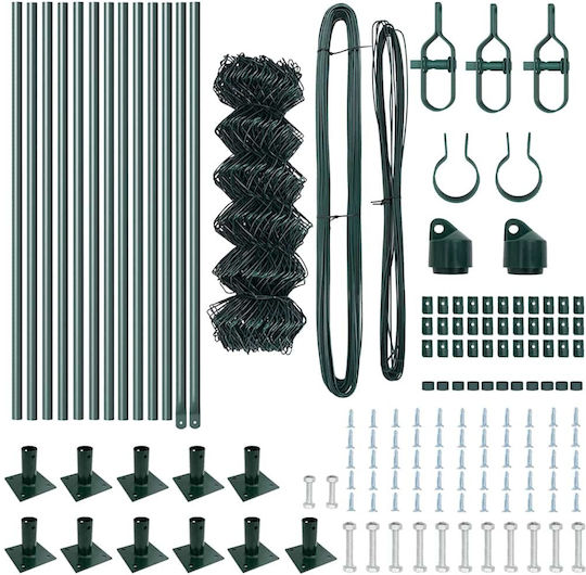 vidaXL Wire Fencing Galvanized Set Silver 0.6x25m