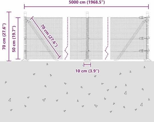 vidaXL Plasă de sârmă Module Verde 0.5x50m