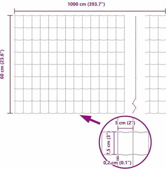 vidaXL Συρματόπλεγμα Σετ Ασημί 0.6x10m