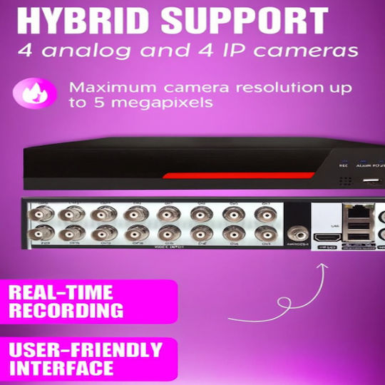 XMD3016L5MN Καταγραφικό DVR 16 Καναλιών με Ανάλυση Full HD+