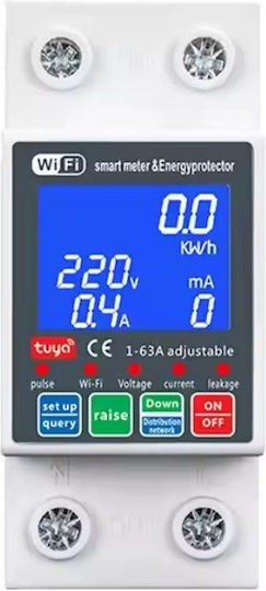 Sprint Smart Monofasischer Stromverbrauchsmesser mit Überspannungs-, Unterspannungs- und Überlastschutz – Online-Überwachung via App 17p-36784