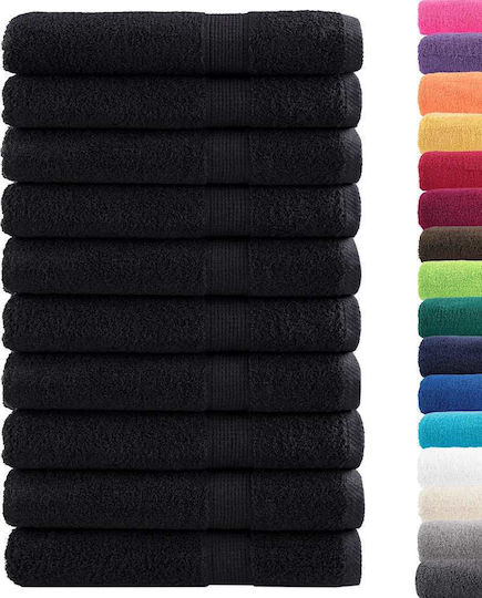 vidaXL Set 25 Hotel Pool and Beach Towels 200x80 cm 550gsm Black