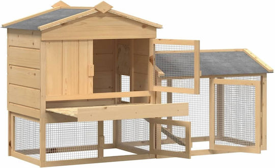 vidaXL Wooden Poultry Coop L1.5 x W0.89 x H0.6m