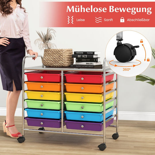 Costway Küchenwagen Kunststoff Mehrfarbig