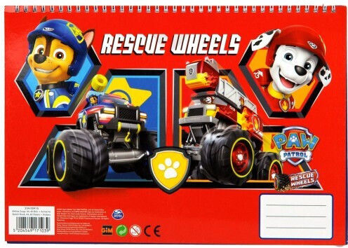 Drawing Pad 23x33 cm 40 Sheets Stickers Paw Patrol Rescue Wheels #334-00416