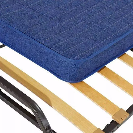 Folding Guest & Folding Bed with Mattress 10cm Double Blue 190x140x33cm