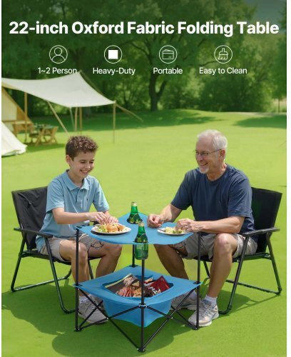 Vevor Τραπέζι για Camping Πτυσσόμενο Μπλε