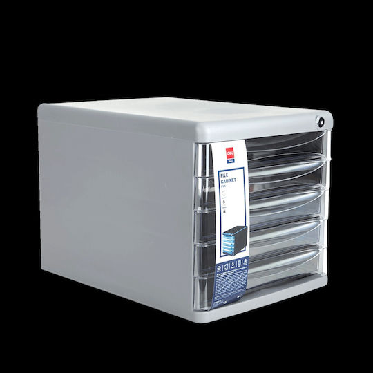 Deli Desktop Drawer with Lock 36x26x27cm Gray